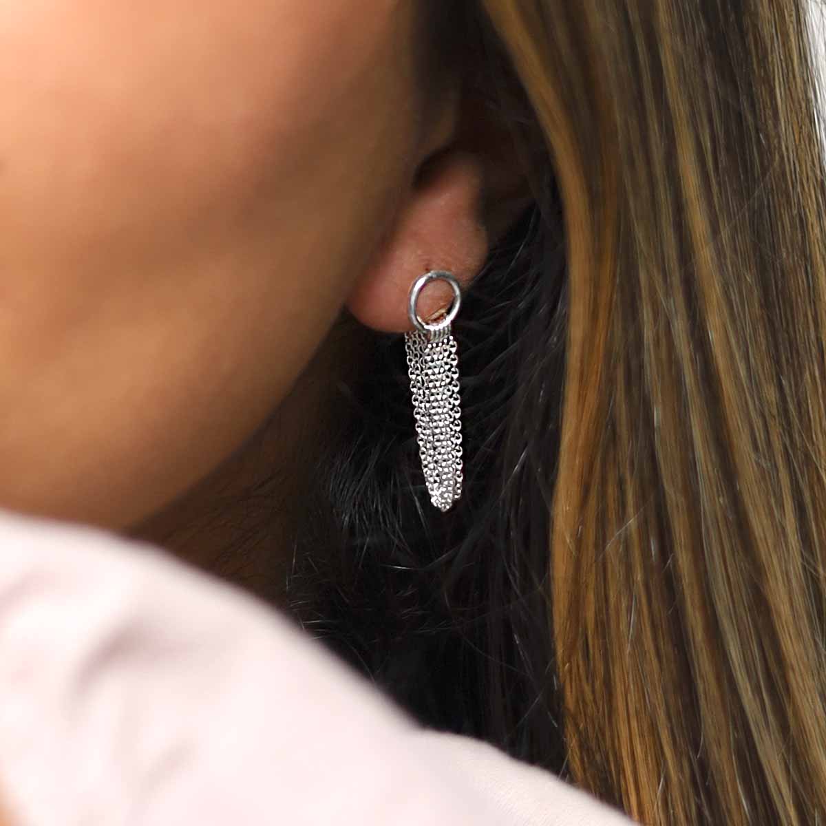 Sterling Silver Multi Chain Studs