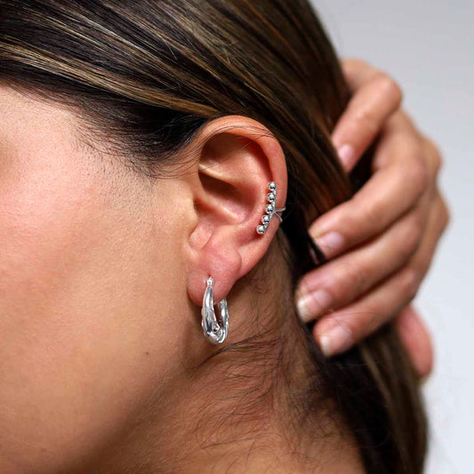 ML840 Sterling Silver Ball Ear Cuffs model