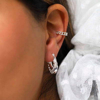 ML986 Sterling Silver Curb Chain Cuffs Model