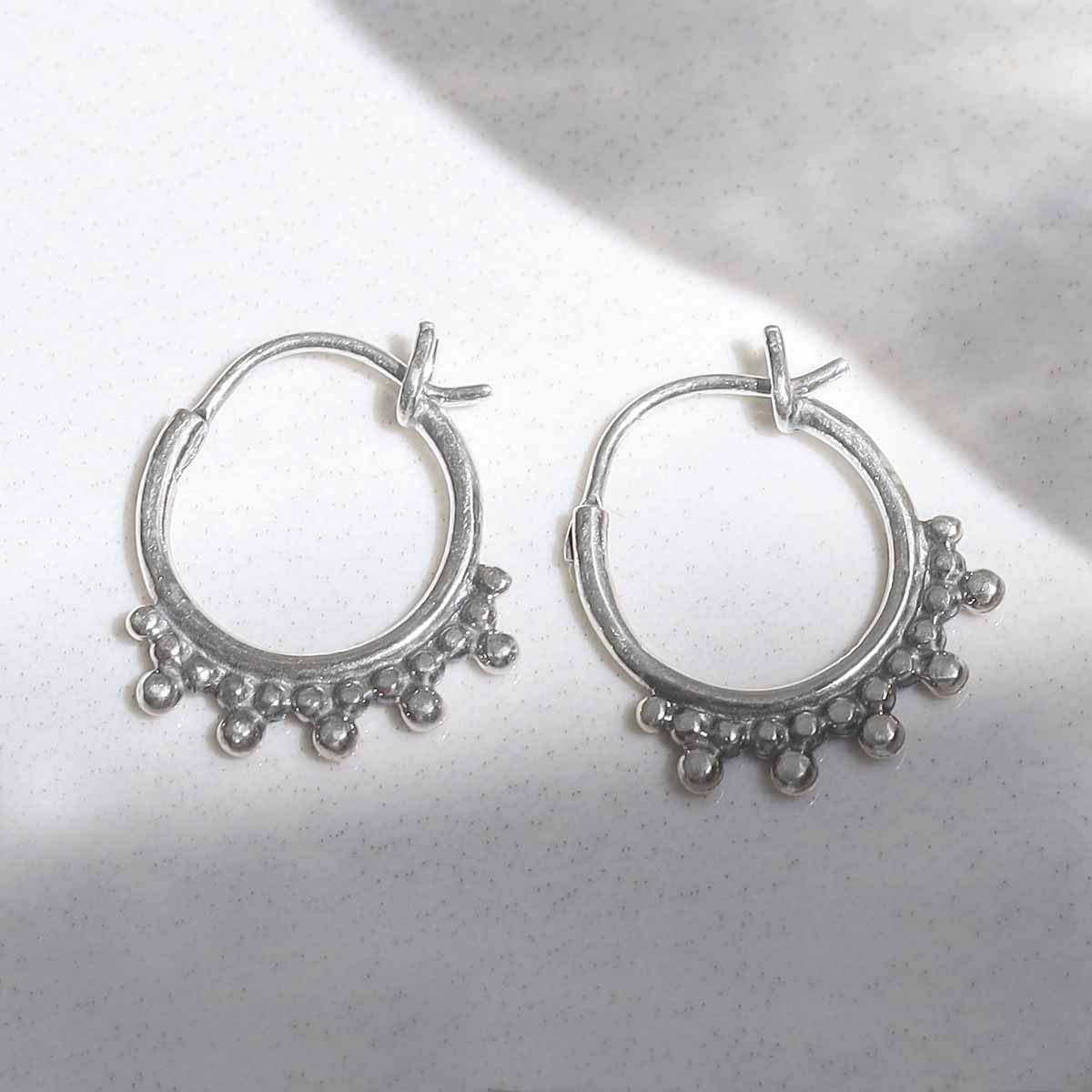 Sterling Silver Paradise Hoops