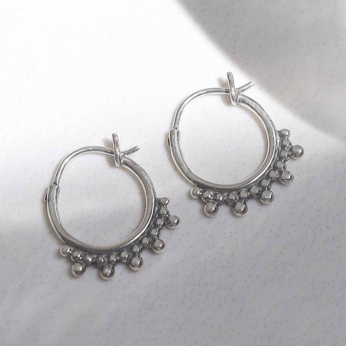 Sterling Silver Paradise Hoops