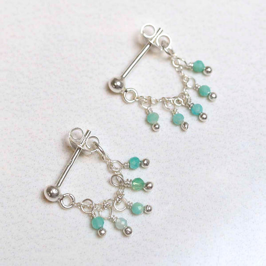 ML846E Sterling Silver Hanging Lantern Azurite Studs 1 copy