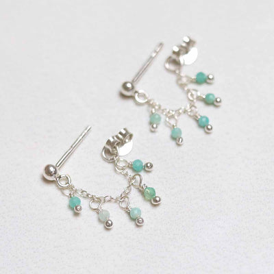 ML846E Sterling Silver Hanging Lantern Azurite Studs 3