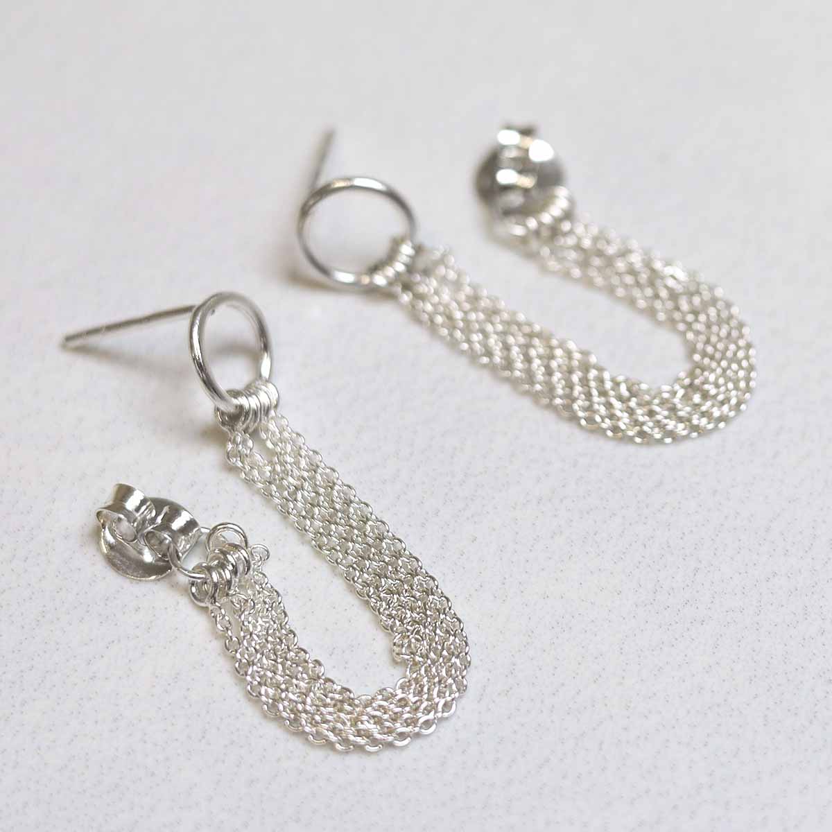 Sterling Silver Multi Chain Studs