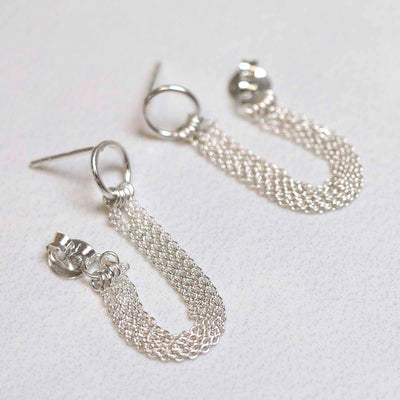 ML766 Sterling Silver Multi Chain Studs 4