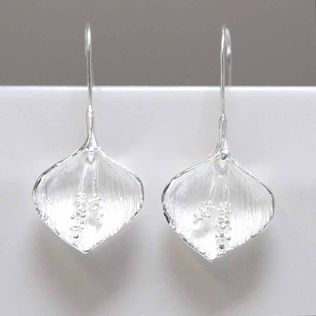 Sterling Silver Peace Lily Drop Earrings