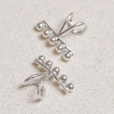 ML840 Sterling Silver Ball Ear Cuffs 1