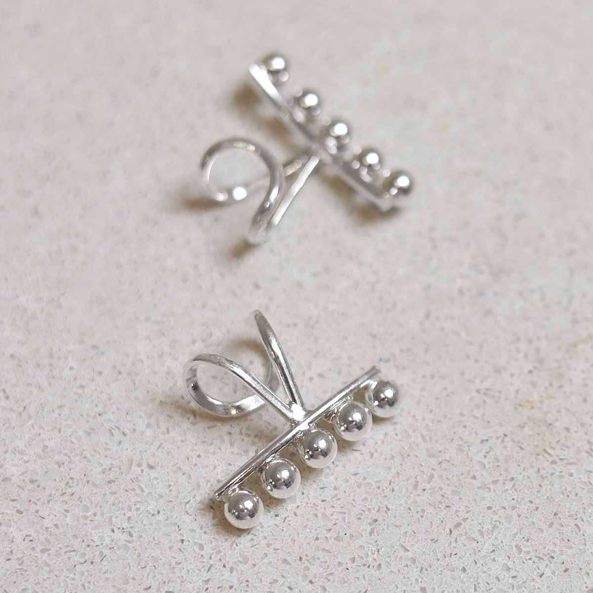 Sterling Silver Ball Ear Cuffs