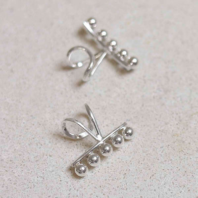 ML840 Sterling Silver Ball Ear Cuffs 2