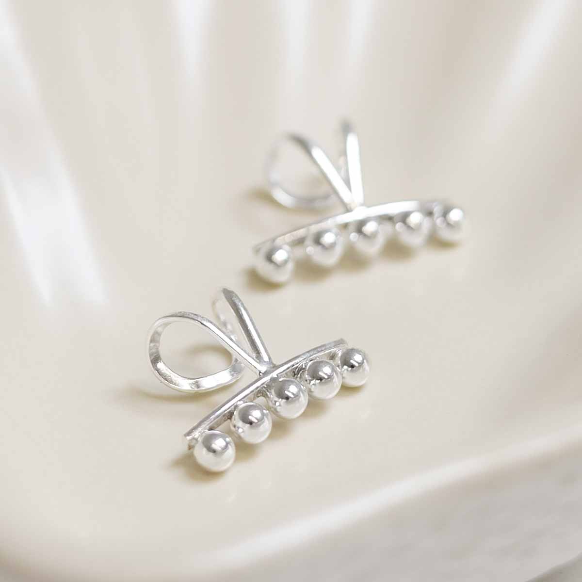 Sterling Silver Ball Ear Cuffs