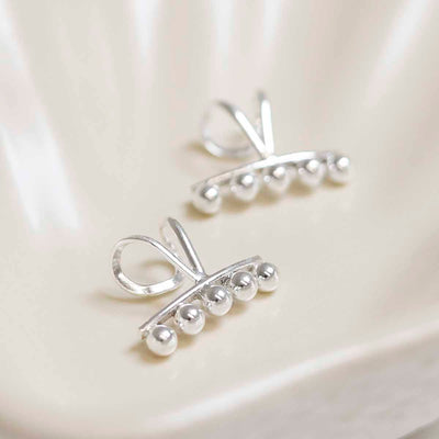 ML840 Sterling Silver Ball Ear Cuffs 3