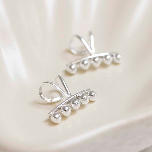 ML840 Sterling Silver Ball Ear Cuffs 3