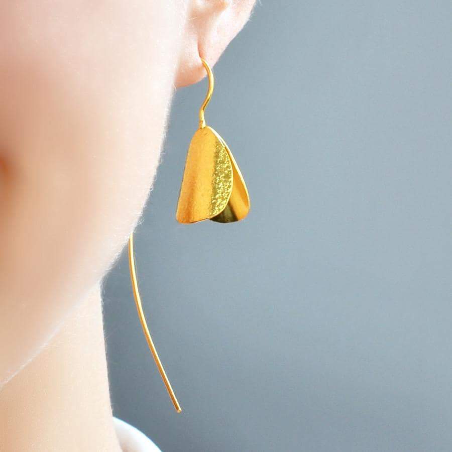 Gold Plated Silver Snowdrop Earrings