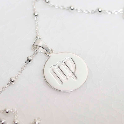 MS1189S  Sterling Silver Virgo Star Sign Necklace 2