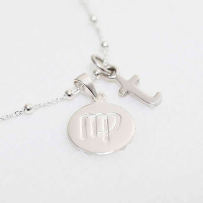 MS1189S  Sterling Silver Virgo Star Sign Necklace 3