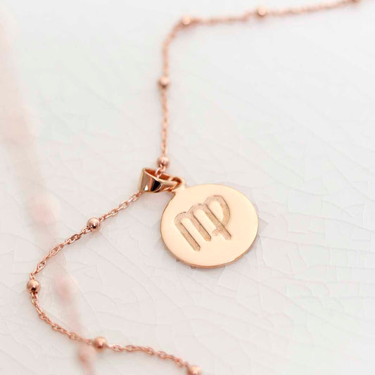 MS1196RG Rose Gold Plated Sterling Silver Virgo Star Sign Necklace 3