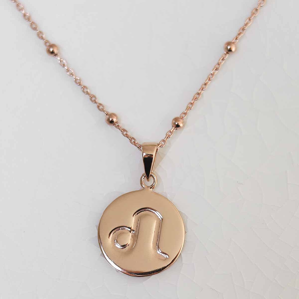 Rose Gold Plated Sterling Silver Leo Star Sign Necklace