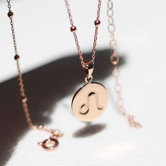 MS1208RG Rose Gold Plated Sterling Silver Leo Star Sign Necklace 3