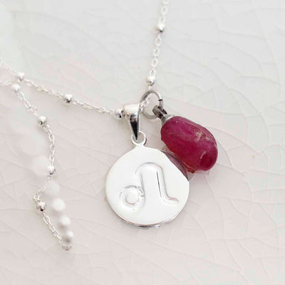 MS1208S Sterling Silver Leo Star Sign Necklace 1