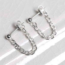 ML769 Sterling Silver Oval Chain Studs 1 copy