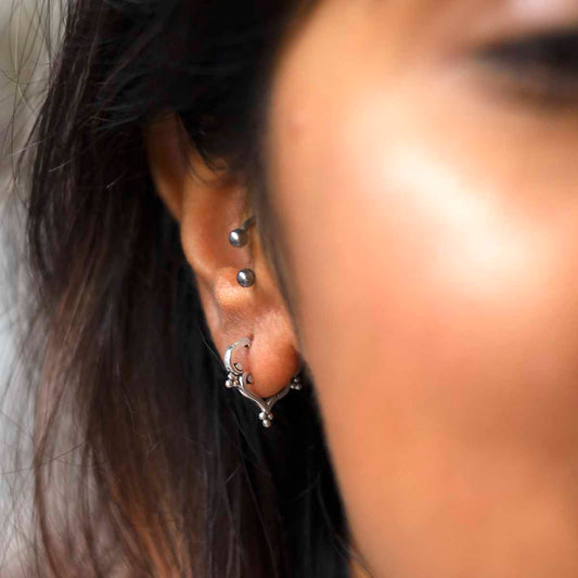 ML839 Sterling Silver Lamp Earrings Model
