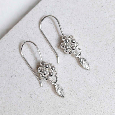 ML988 Sterling Silver Grape Drop Earrings 1