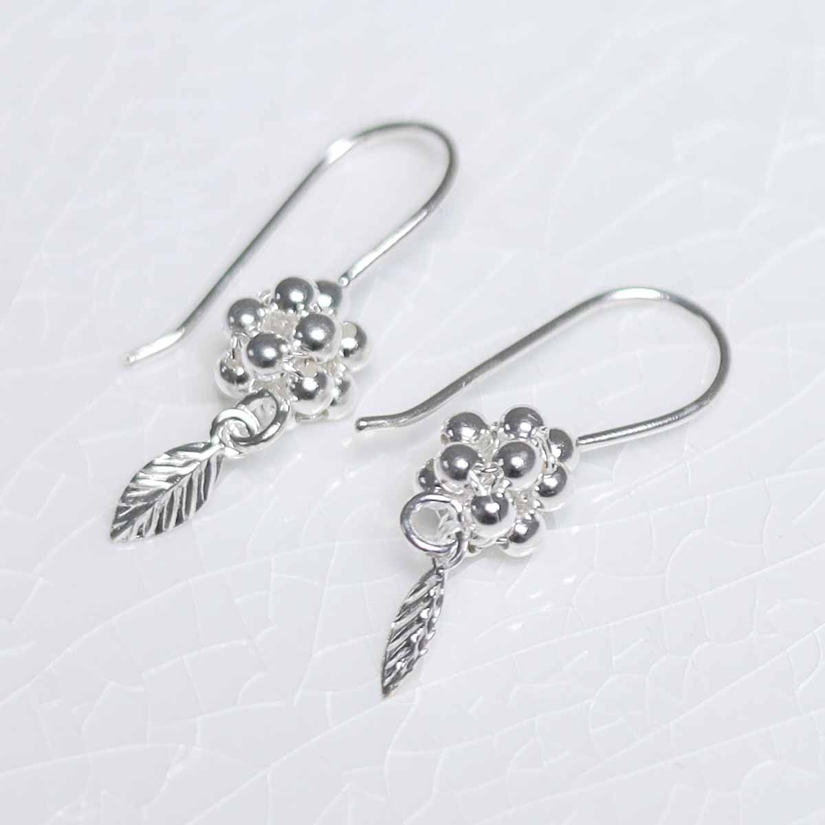 Sterling Silver Grape Drop Earrings