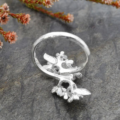 MB081R SILVERFORGETMENOTCLUSTERRING 004