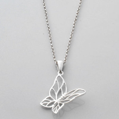 MB094P SILVERBUTTERFLYNECKLACE 001