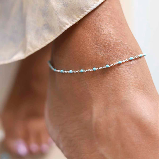 MV1344A Sterling Silver Turquoise Anklet Model
