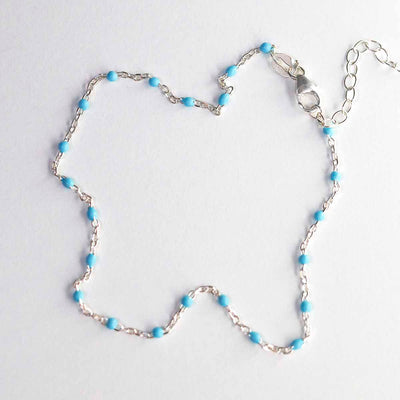 MV1344A Sterling Silver Turquoise Anklet 3