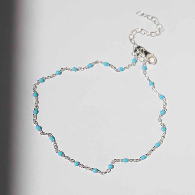 MV1344A Sterling Silver Turquoise Anklet 4