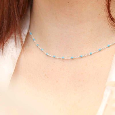 MV1344N Sterling Silver Turquoise Necklace Model