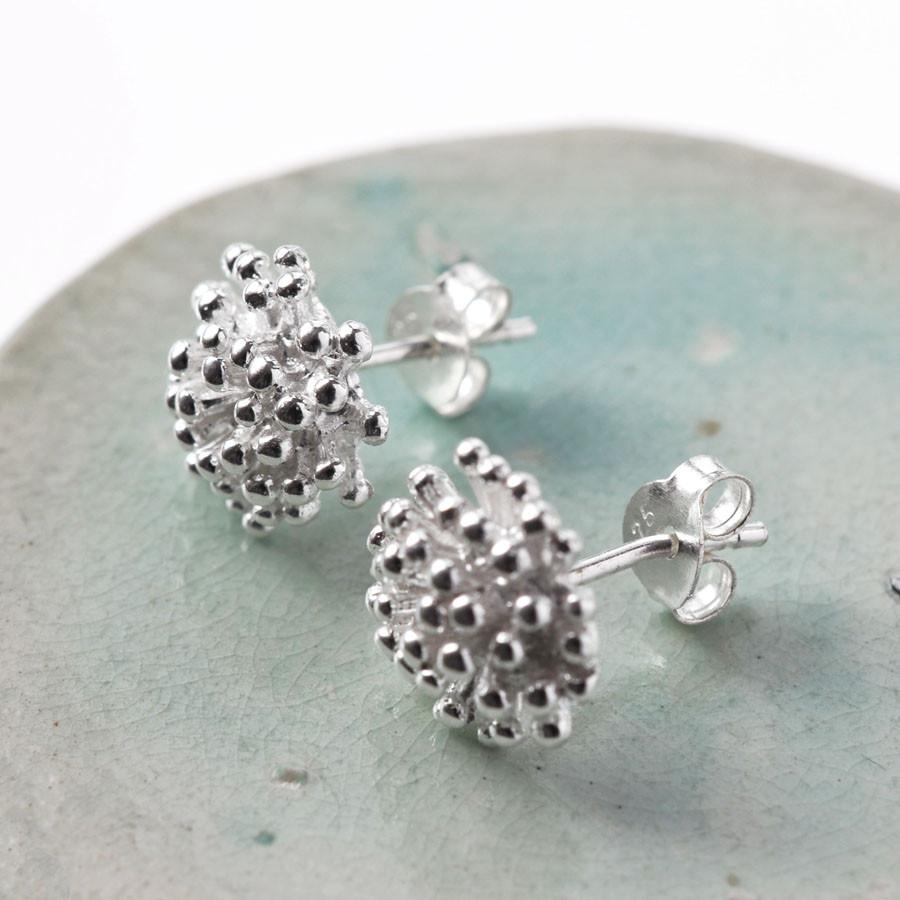 Sterling Silver Cluster Stud Earrings
