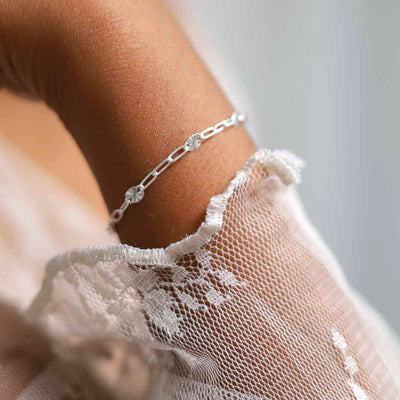 MV1345B Sterling Silver Shimmer Bracelet model 2