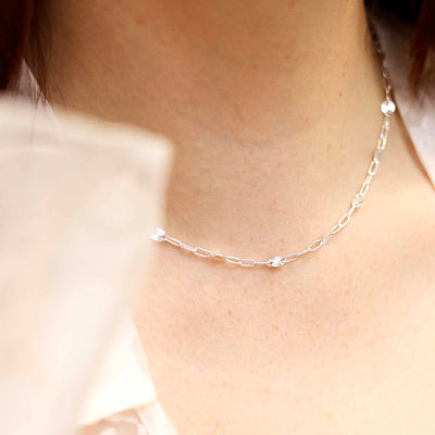 MV1345N Sterling Silver Shimmer Necklace Model