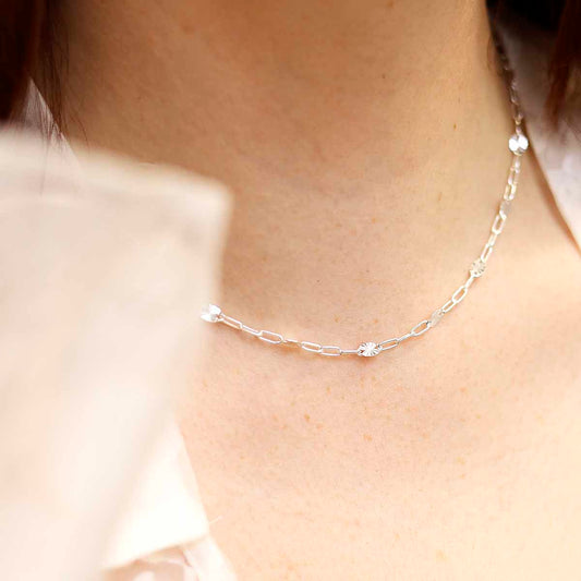 MV1345N Sterling Silver Shimmer Necklace Model