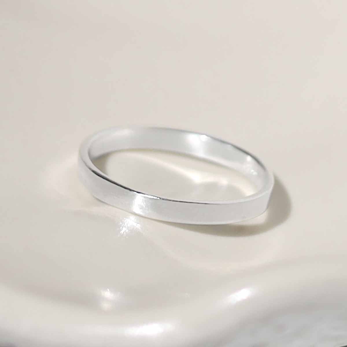 Sterling Silver Flat Midi Ring