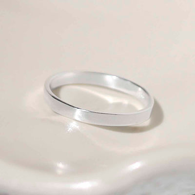 ML751 Sterling Silver Flat Midi Ring 2