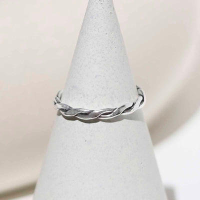 ML753 Sterling Silver Oxidised Rope Midi Ring 2
