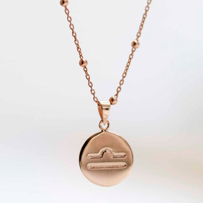 MS1195RG Rose Gold Plated Sterling Silver Libra Star Sign Necklace new 3