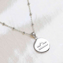 MS1195S Sterling Silver Libra Star Sign Necklace new 2