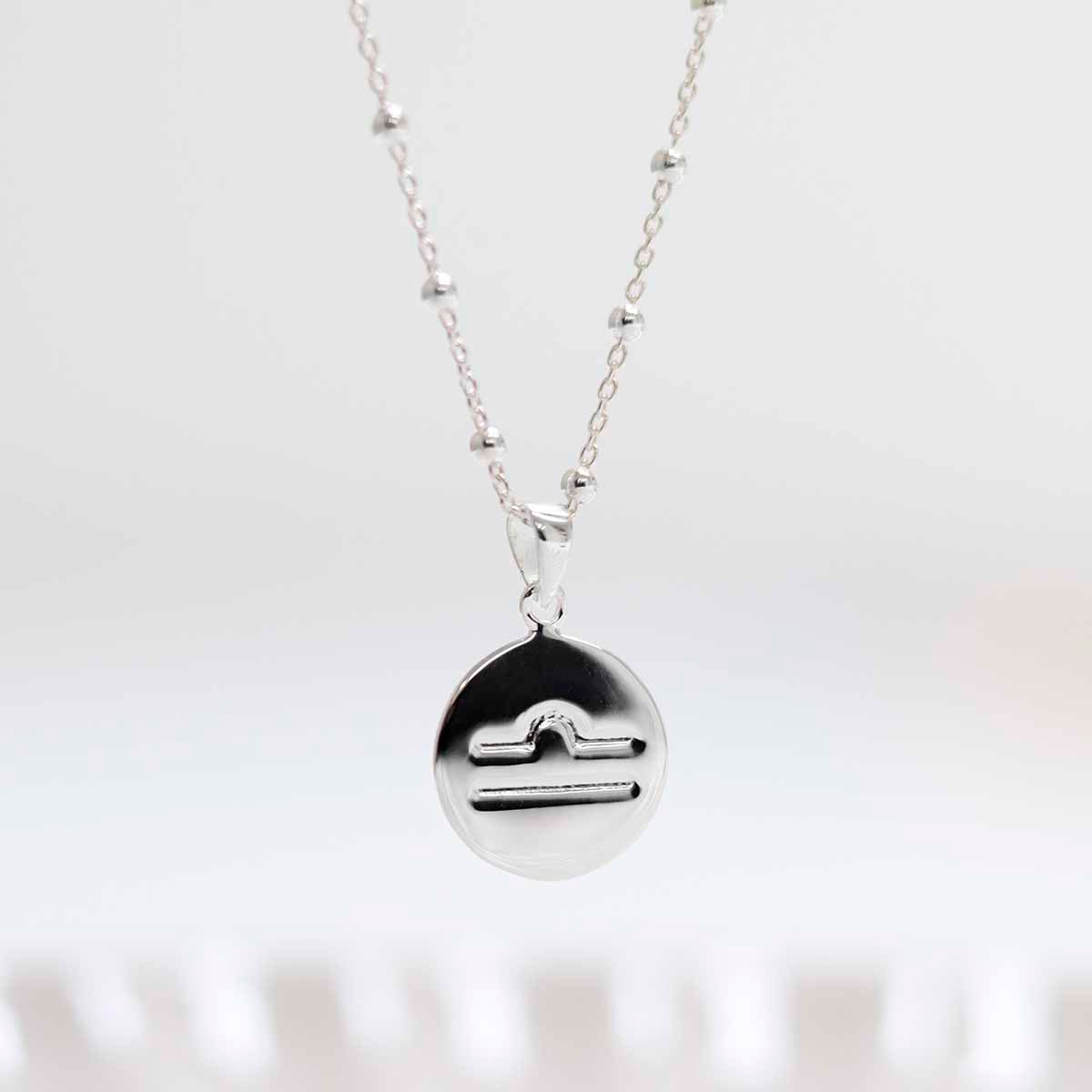 Sterling Silver Libra Star Sign Necklace