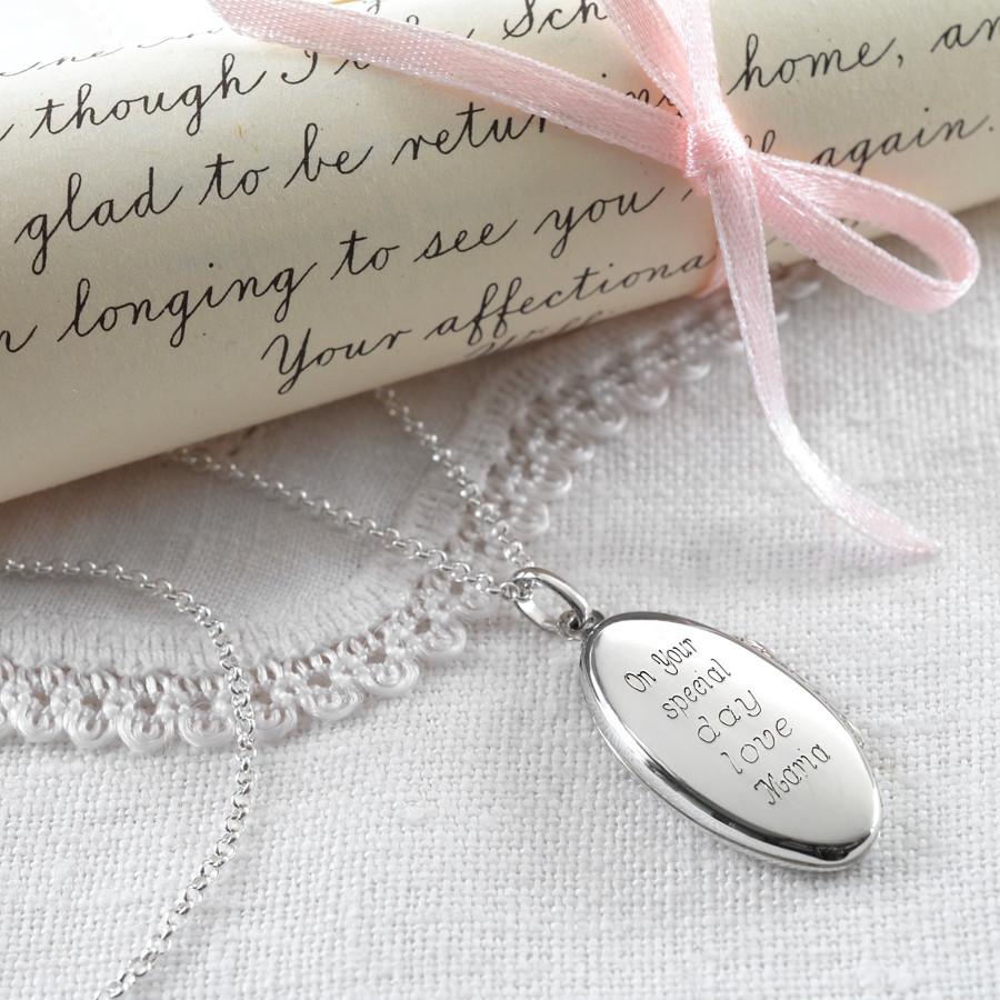 Sterling Silver Oval Garnet Locket Necklace