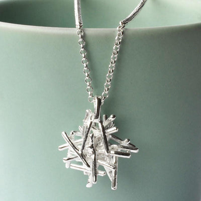 Silver Twig Stack Necklace MJ0237 2