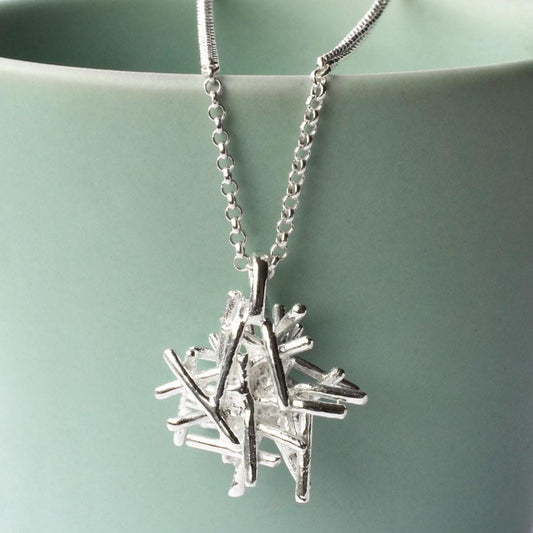 Silver Twig Stack Necklace MJ0237 2