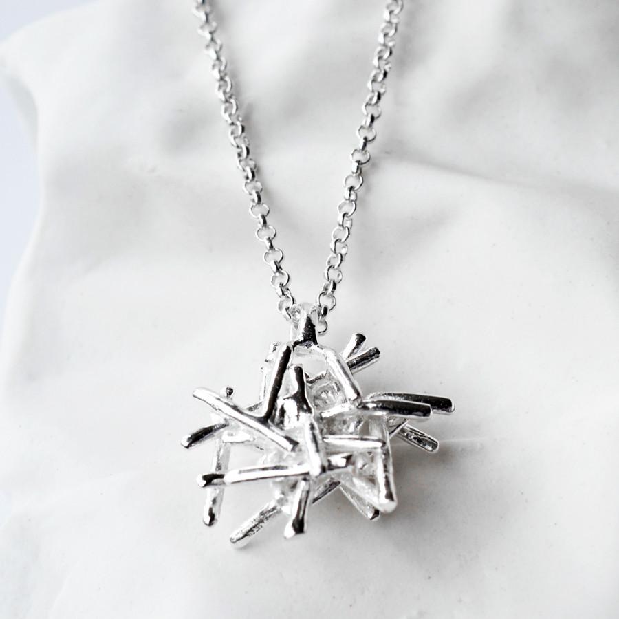 Sterling Silver Twig Stack Necklace