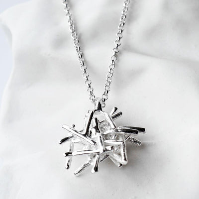 Silver Twig Stack Necklace MJ0237 5