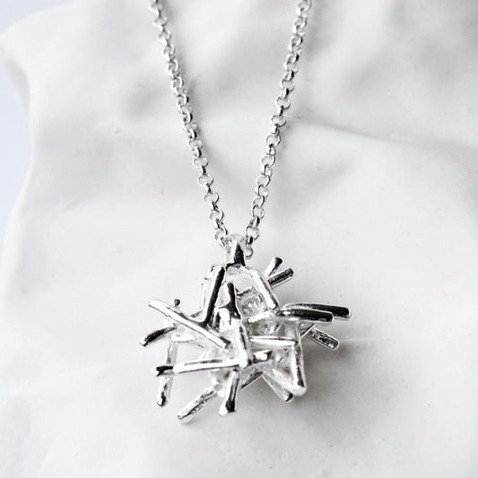 Silver Twig Stack Necklace MJ0237 5