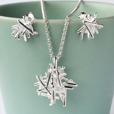 Twig Stack Silver Jewellery Set MJ0097S 1